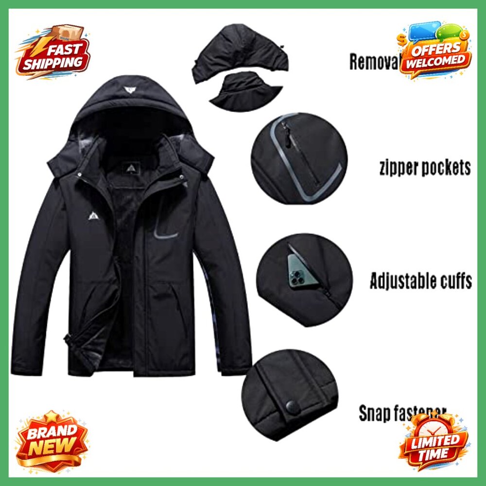 Waterproof Ski Jacket Winter Coat Windbreaker Hik… - image 6